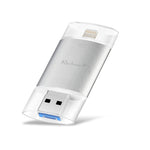 Richwell แฟลชไดรฟ์ 3 in 1 64G Type-C + 8 Pin + USB 3.0 ฝาปิดโลหะสองชั้นแบบดัน-ดึง พร้อมฟังก์ชัน OTG