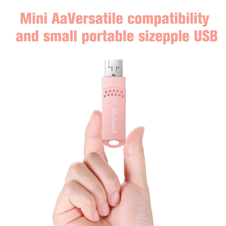Richwell แฟลชไดรฟ์โลหะ 3 in 1 128G Type-C + Micro USB + USB 3.0 พร้อมฟังก์ชัน OTG