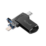 Richwell แฟลชไดรฟ์โลหะ 32G Type-C + 8 Pin + USB 3.0 พร้อมฟังก์ชัน OTG