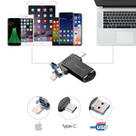 Richwell แฟลชไดรฟ์โลหะ 32G Type-C + 8 Pin + USB 3.0 พร้อมฟังก์ชัน OTG