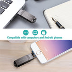 Richwell แฟลชไดรฟ์โลหะ 32G Type-C + 8 Pin + USB 3.0 พร้อมฟังก์ชัน OTG