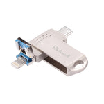 Richwell แฟลชไดรฟ์โลหะ 32G Type-C + 8 Pin + USB 3.0 พร้อมฟังก์ชัน OTG