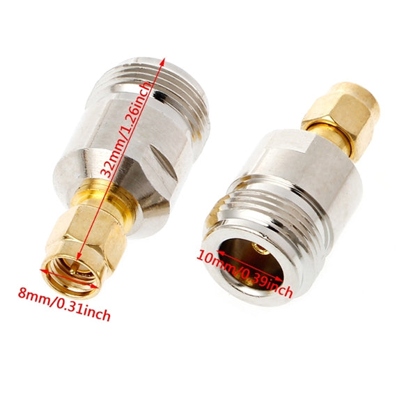 2 ชิ้น ตัวผู้ SMA เป็น ตัวเมีย N ตัวเชื่อมต่อ RF Coaxial, ตัวผู้ SMA เป็น ตัวเมีย N