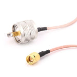 สายโคแอกเชียล Pigtail UHF ชายเป็น SMA ชาย 15 ซม., UHF ชายเป็น SMA ชาย (สาย)