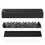 ORICO P10-U2 ฮับ USB 2.0 10 พอร์ต พร้อมไฟแสดงสถานะและสาย USB ยาว 1 เมตร (สีดำ)