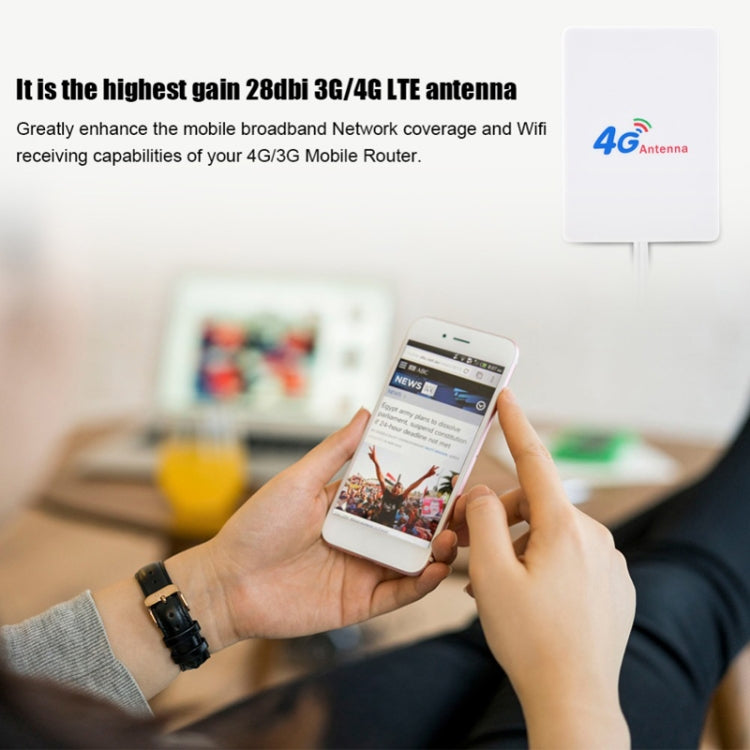 เสาอากาศ 4G 28dBi พร้อมขั้วต่อ TS9 ตัวผู้ สำหรับเราเตอร์ 4G LTE FDD/TDD, TS9 ตัวผู้