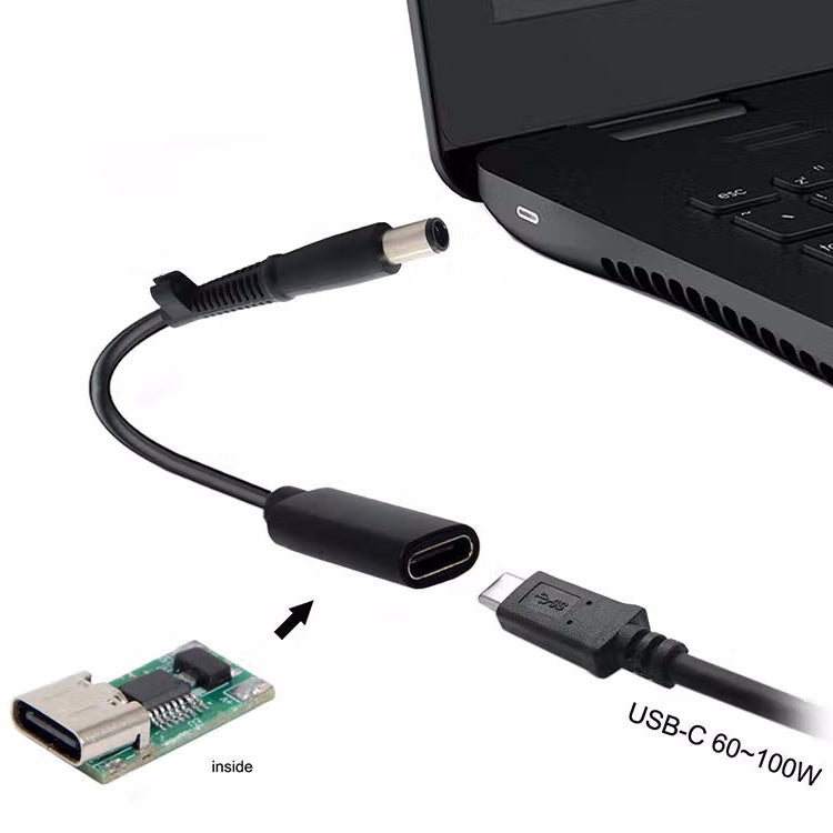 สายชาร์จอะแดปเตอร์ DP USB-C / Type-C เป็น 7.4 x 0.6 มม. สำหรับ HP, 2.4 x 0.6 มม.