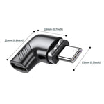 X20 อะแดปเตอร์ชาร์จแม่เหล็ก 120W PD USB-C / Type-C ตัวเมียถึง USB-C / Type-C แบบข้อศอก