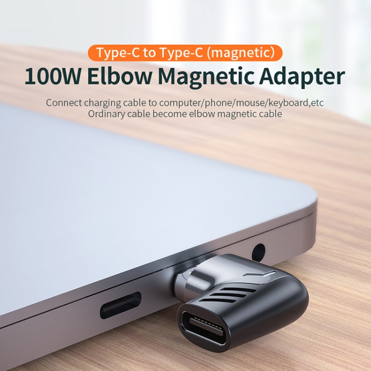 X20 อะแดปเตอร์ชาร์จแม่เหล็ก 120W PD USB-C / Type-C ตัวเมียถึง USB-C / Type-C แบบข้อศอก