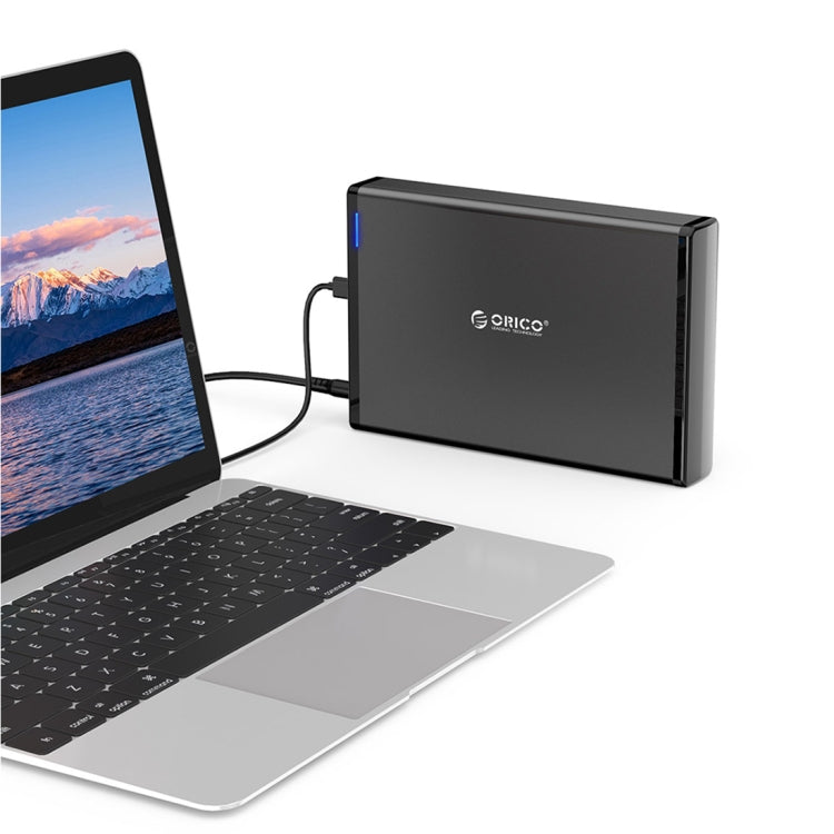 กล่องฮาร์ดดิสก์แบบพกพา ORICO 7688C3 ความจุ 8TB ขนาด 3.5 นิ้ว USB-C พร้อมฐานถอดได้ สายยาว 1 ม.