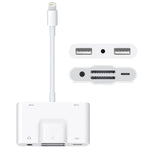 NK-1042 อะแดปเตอร์กล้อง 6 in 1 8 Pin ตัวผู้เป็น Dual USB + Dual SD Card + ช่องต่อเสียง 3.5 มม. + ช่องชาร์จ 8 Pin ตัวเมีย