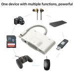 NK-1042 อะแดปเตอร์กล้อง 6 in 1 8 Pin ตัวผู้เป็น Dual USB + Dual SD Card + ช่องต่อเสียง 3.5 มม. + ช่องชาร์จ 8 Pin ตัวเมีย