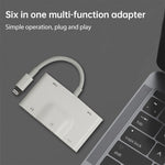 NK-1042 อะแดปเตอร์กล้อง 6 in 1 8 Pin ตัวผู้เป็น Dual USB + Dual SD Card + ช่องต่อเสียง 3.5 มม. + ช่องชาร์จ 8 Pin ตัวเมีย
