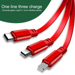 สายชาร์จแบบดึงเก็บได้ 3 in 1 USB เป็น USB-C / Type-C + 8 Pin + Micro USB ความยาว 1.2 ม. 3.5A สูงสุด