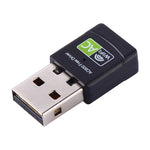 อะแดปเตอร์ WiFi USB 2.0 แบบสองย่านความถี่ 2.4GHz & 5GHz ความเร็ว AC600Mbps พร้อมไดรเวอร์ฟรี, AC600Mbps