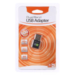 อะแดปเตอร์ WiFi USB 2.0 แบบสองย่านความถี่ 2.4GHz & 5GHz ความเร็ว AC600Mbps พร้อมไดรเวอร์ฟรี, AC600Mbps