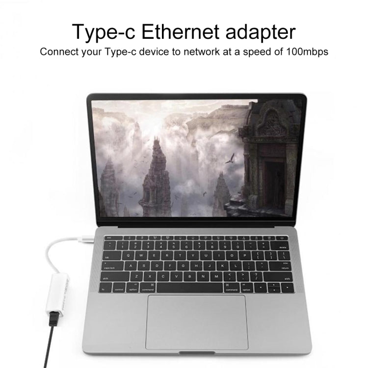 การ์ดเครือข่ายอีเธอร์เน็ตอะแดปเตอร์ USB-C / Type-C 10 / 100 Mbps รุ่น KY-RTL8152B, USB Type-C 100Mbps