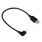 สายชาร์จและถ่ายโอนข้อมูล Mini USB มุม 90 องศาซ้าย ความยาว 28 ซม., Mini USB มุมซ้าย
