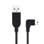 สายชาร์จและถ่ายโอนข้อมูล Mini USB มุม 90 องศาซ้าย ความยาว 28 ซม., Mini USB มุมซ้าย