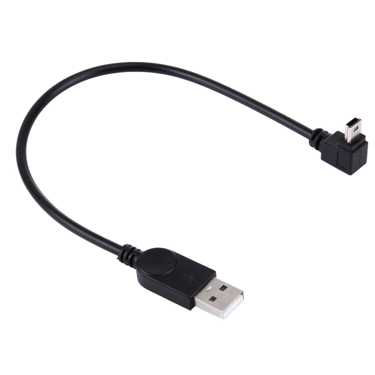 สายชาร์จและถ่ายโอนข้อมูล Mini USB มุมข้อศอก 90 องศา ความยาว 28 ซม., Mini USB มุมข้อศอก