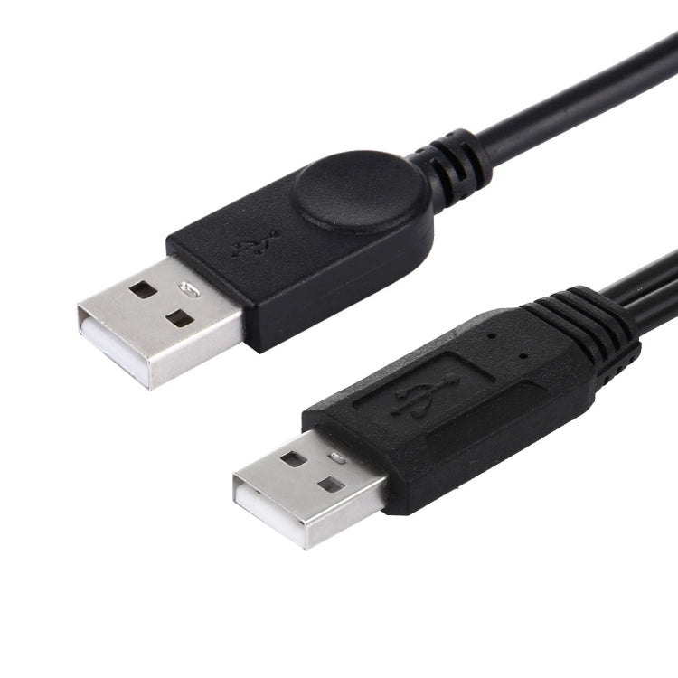 สาย USB 2.0 ตัวผู้ 2 in 1 เป็นสาย USB ตัวผู้คู่ สำหรับคอมพิวเตอร์/แล็ปท็อป ความยาว 50 ซม., USB 2.0 AM เป็น 2 USB 2.0 AM