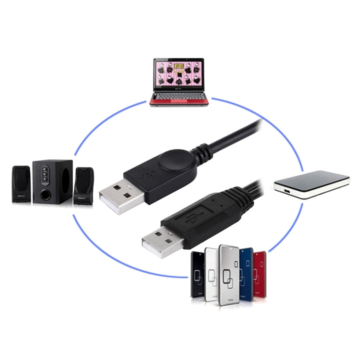 สาย USB 2.0 ตัวผู้ 2 in 1 เป็นสาย USB ตัวผู้คู่ สำหรับคอมพิวเตอร์/แล็ปท็อป ความยาว 50 ซม., USB 2.0 AM เป็น 2 USB 2.0 AM