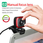 HXSJ A849 เว็บแคมวิดีโอ HD 480P ปรับหมุนได้ 360 องศา พร้อมไมโครโฟน