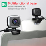 HXSJ A849 เว็บแคมวิดีโอ HD 480P ปรับหมุนได้ 360 องศา พร้อมไมโครโฟน