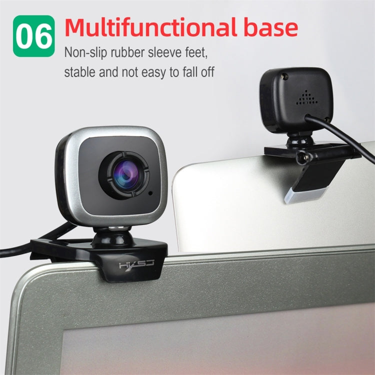 HXSJ A849 เว็บแคมวิดีโอ HD 480P ปรับหมุนได้ 360 องศา พร้อมไมโครโฟน