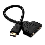 สายต่อ HDMI ตัวผู้ 30 ซม. เป็น HDMI ตัวเมียคู่ เวอร์ชัน 1.4 ตัวเชื่อมต่ออะแดปเตอร์