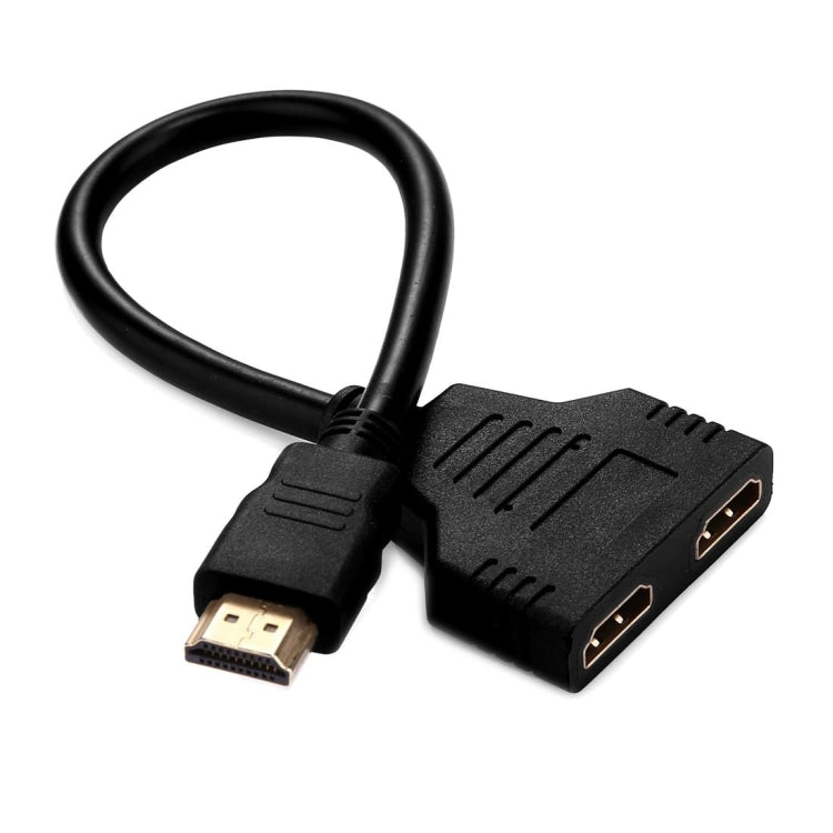 สายต่อ HDMI ตัวผู้ 30 ซม. เป็น HDMI ตัวเมียคู่ เวอร์ชัน 1.4 ตัวเชื่อมต่ออะแดปเตอร์