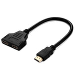 สายต่อ HDMI ตัวผู้ 30 ซม. เป็น HDMI ตัวเมียคู่ เวอร์ชัน 1.4 ตัวเชื่อมต่ออะแดปเตอร์