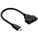 สายต่อ HDMI ตัวผู้ 30 ซม. เป็น HDMI ตัวเมียคู่ เวอร์ชัน 1.4 ตัวเชื่อมต่ออะแดปเตอร์