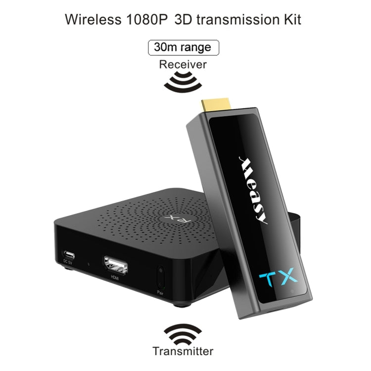 Measy W2H Mini2 ชุดส่งสัญญาณ 3D ไร้สาย 60GHz Full HD 1080P, ระยะส่งสัญญาณ: 30 ม., ปลั๊ก UK, PC6337, PC6337AU, PC6337UK, PC6337US
