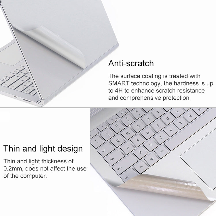 ชุดสติกเกอร์ฟิล์มป้องกันเปลือกโน้ตบุ๊ก 4 in 1 สำหรับ Microsoft Surface Book 2 ขนาด 15 นิ้ว