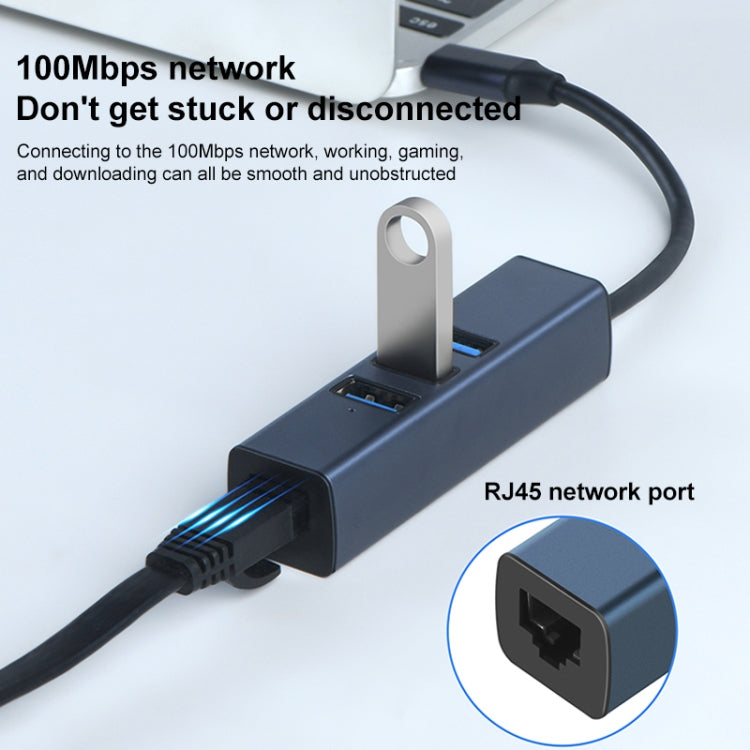 RDS 6307-4 อะแดปเตอร์ฮับ 4 ใน 1 USB-C / Type-C เป็น USB3.0 + USB2.0 3 พอร์ต, 6307-4