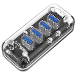 ORICO F4U HUB เดสก์ท็อป 4 พอร์ต USB 3.0 ความเร็ว 5Gbps พร้อมไฟ LED สีน้ำเงิน, 4 พอร์ต