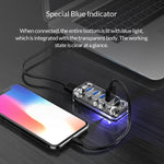 ORICO F4U HUB เดสก์ท็อป 4 พอร์ต USB 3.0 ความเร็ว 5Gbps พร้อมไฟ LED สีน้ำเงิน, 4 พอร์ต