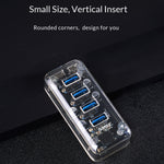 ORICO F4U HUB เดสก์ท็อป 4 พอร์ต USB 3.0 ความเร็ว 5Gbps พร้อมไฟ LED สีน้ำเงิน, 4 พอร์ต
