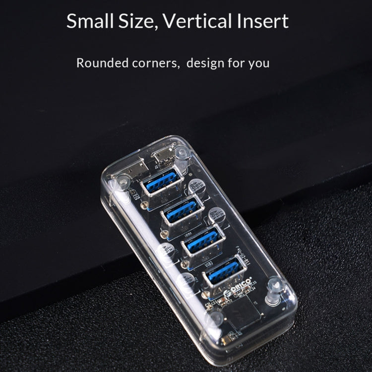 ORICO F4U HUB เดสก์ท็อป 4 พอร์ต USB 3.0 ความเร็ว 5Gbps พร้อมไฟ LED สีน้ำเงิน, 4 พอร์ต
