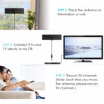 เสาอากาศทีวีดิจิตอล HDTV กำไรสูง 28dBi ระยะ 25 ไมล์ สำหรับในและนอกอาคาร พร้อมสายโคแอกเชียล 3.7 เมตรและอะแดปเตอร์ IEC, 25 ไมล์ 28dBi
