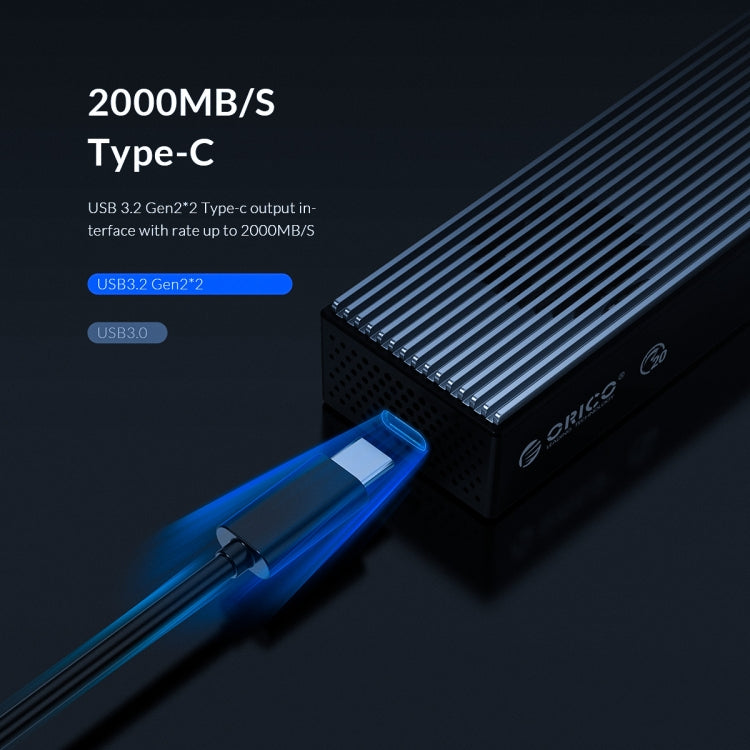 ORICO M2PVC3-G20-GY-BP เคส SSD M.2 NVMe USB3.2 20Gbps, M2PVC3-G20-GY-BP