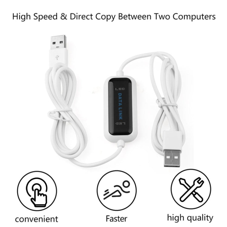 สายเชื่อมต่อข้อมูล USB PC ถึง PC ความเร็วสูงสำหรับแชร์ข้อมูลออนไลน์ ความยาว: 1.75m
