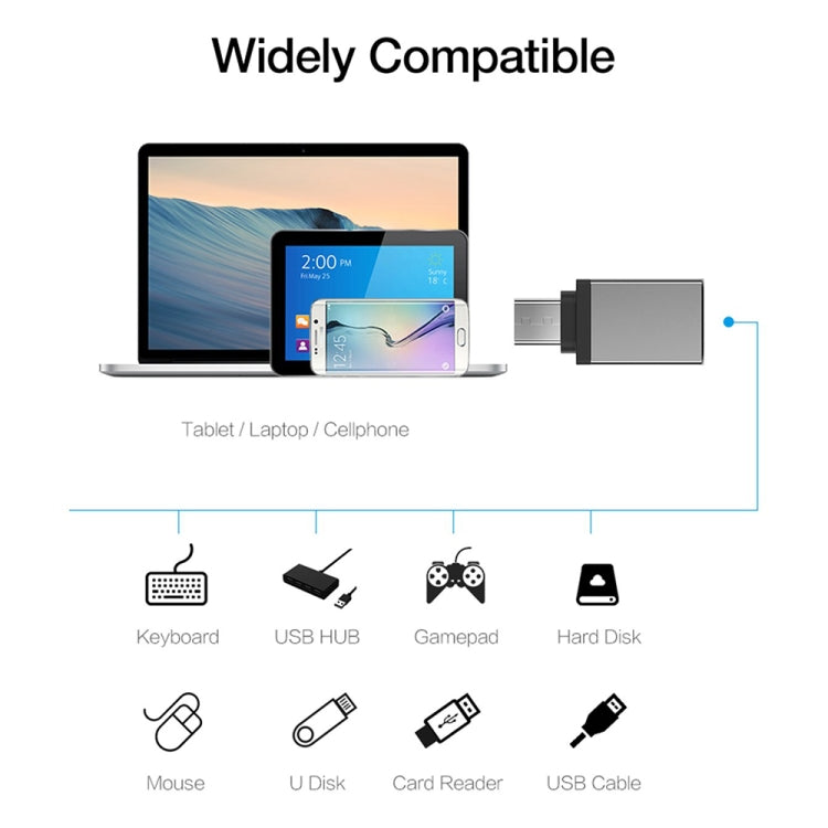 อะแดปเตอร์ข้อมูล/ชาร์จ USB-C / Type-C 3.1 ชาย เป็น USB 3.0 หญิง อะลูมิเนียมอัลลอย