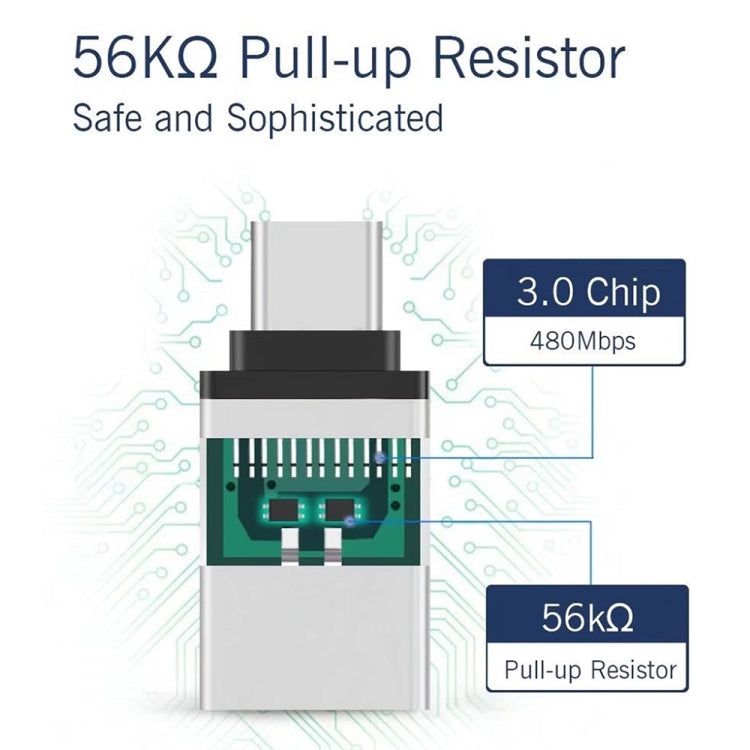 อะแดปเตอร์ข้อมูล/ชาร์จ USB-C / Type-C 3.1 ชาย เป็น USB 3.0 หญิง อะลูมิเนียมอัลลอย