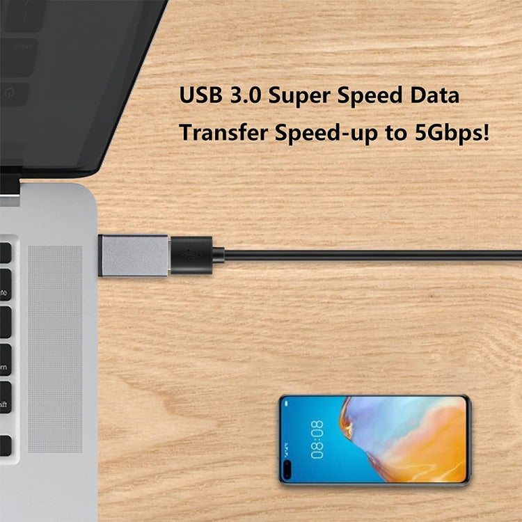อะแดปเตอร์ข้อมูล/ชาร์จ USB-C / Type-C 3.1 ชาย เป็น USB 3.0 หญิง อะลูมิเนียมอัลลอย