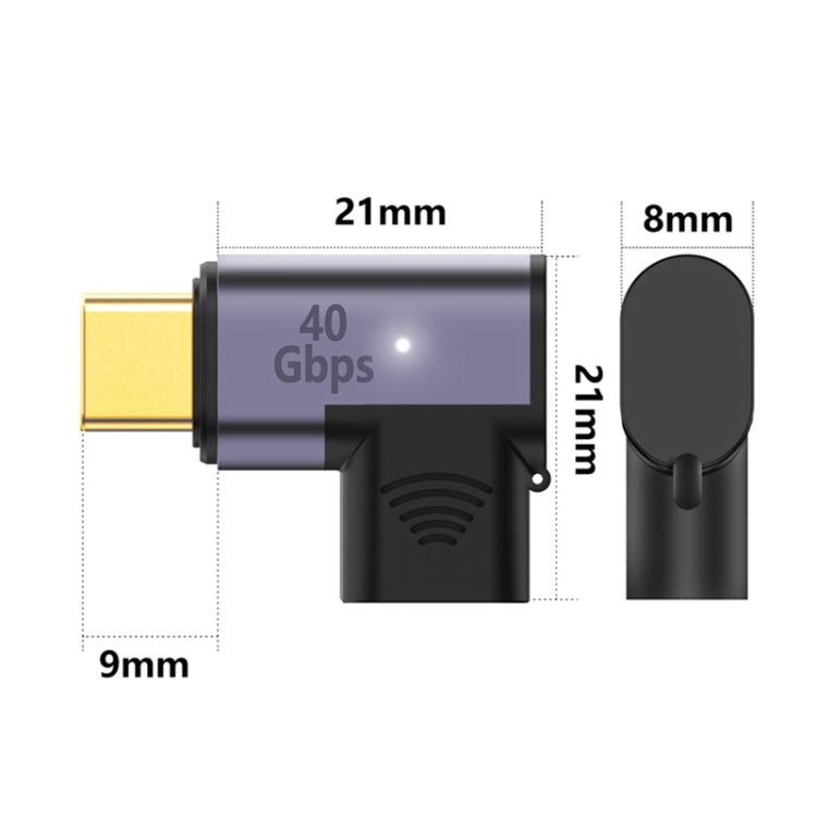 อะแดปเตอร์ชาร์จแม่เหล็ก USB-C / Type-C ชายเป็นหญิง แบบข้อศอก 100W