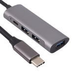 T-811 HUB Docking Station 4 in 1 USB-C / Type-C เป็น 3 USB 3.0 + USB-C / Type-C, T-811