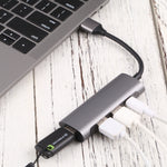 T-811 HUB Docking Station 4 in 1 USB-C / Type-C เป็น 3 USB 3.0 + USB-C / Type-C, T-811