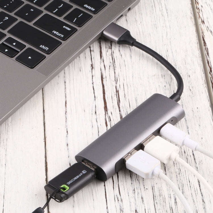T-811 HUB Docking Station 4 in 1 USB-C / Type-C เป็น 3 USB 3.0 + USB-C / Type-C, T-811